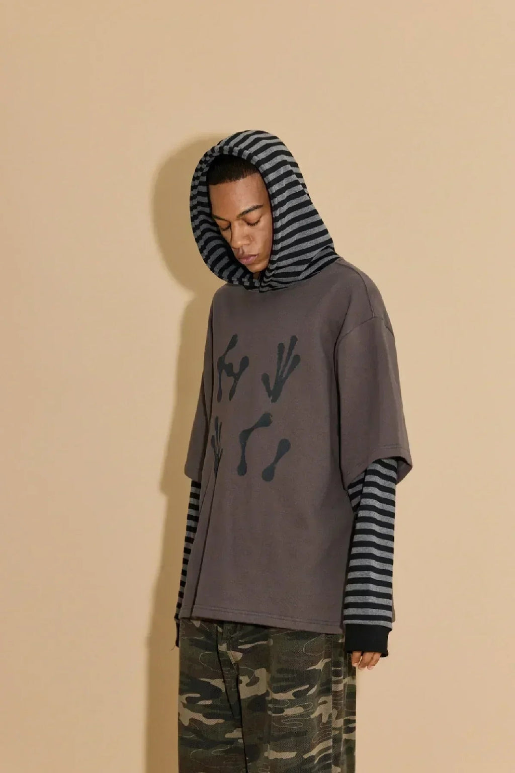 Alien Hands Layerd Stripe Hoodie