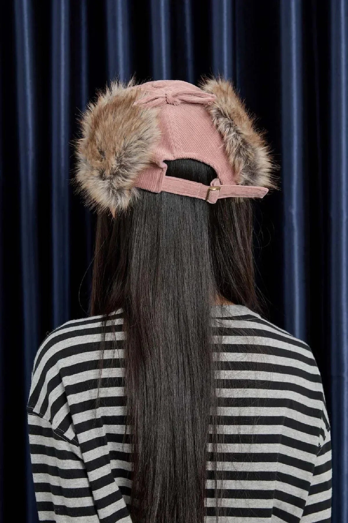 Corduroy Check Appliqué Trooper Cap